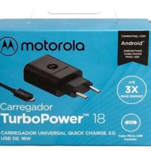Carregador Motorola Turbo Power 18 V8 Micro Usb